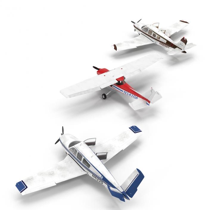 3D model Private Airplanes Rigged Collection