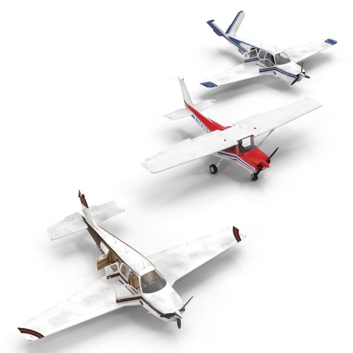 3D model Private Airplanes Rigged Collection