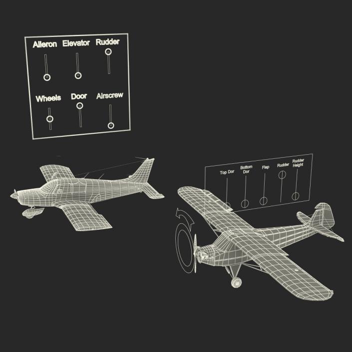 3D model Private Airplanes Rigged Collection