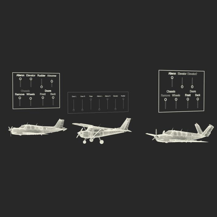 3D model Private Airplanes Rigged Collection