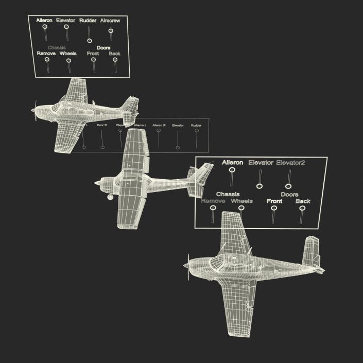 3D model Private Airplanes Rigged Collection