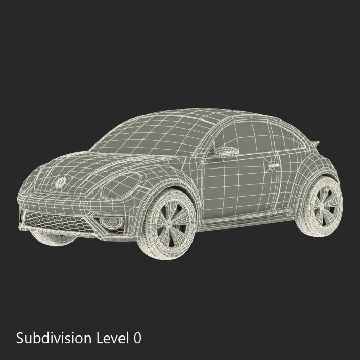 3D Volkswagen Beetle 2016 Simple Interior model