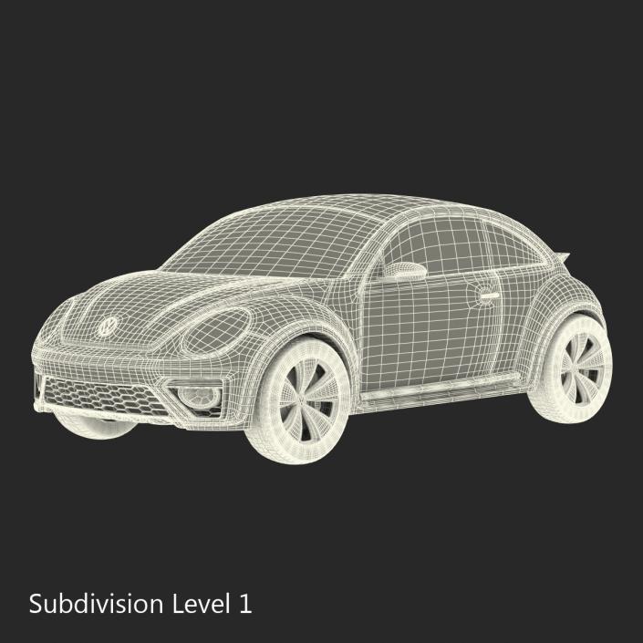 3D Volkswagen Beetle 2016 Simple Interior model