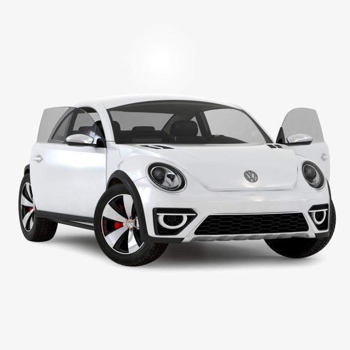 3D model Volkswagen Beetle 2016 White Rigged