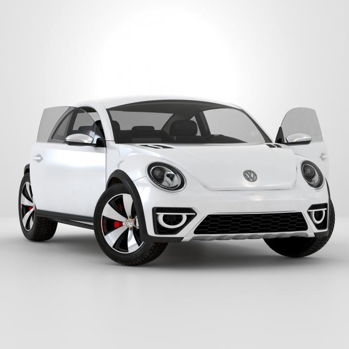 3D model Volkswagen Beetle 2016 White Rigged