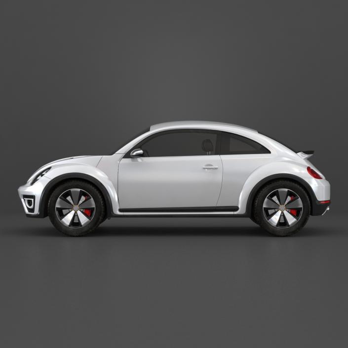 3D model Volkswagen Beetle 2016 White Rigged