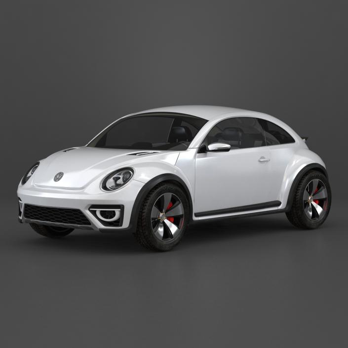 3D model Volkswagen Beetle 2016 White Rigged