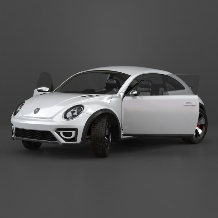 3D model Volkswagen Beetle 2016 White Rigged