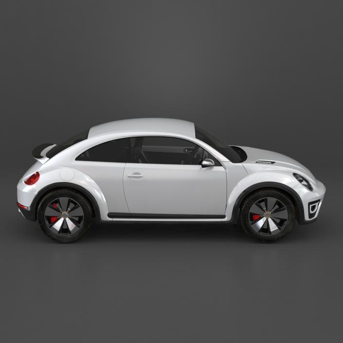 3D model Volkswagen Beetle 2016 White Rigged