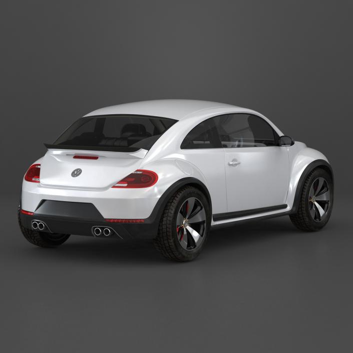 3D model Volkswagen Beetle 2016 White Rigged