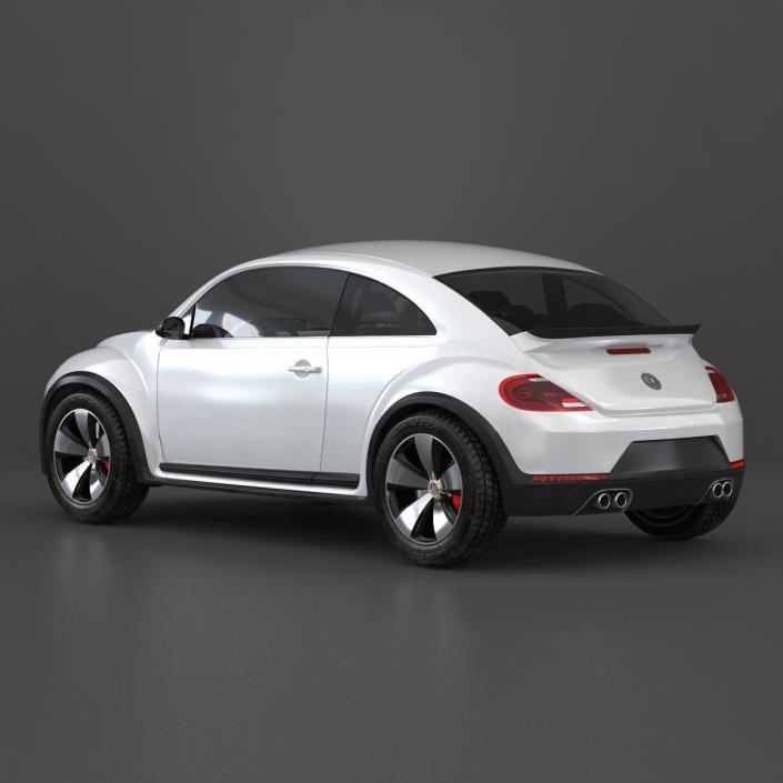 3D model Volkswagen Beetle 2016 White Rigged