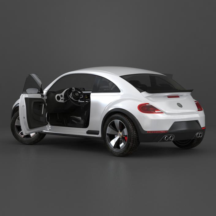 3D model Volkswagen Beetle 2016 White Rigged