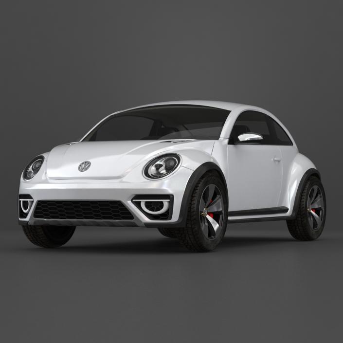 3D model Volkswagen Beetle 2016 White Rigged