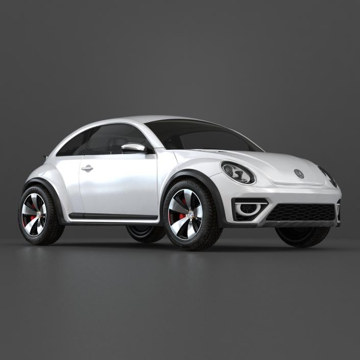 3D model Volkswagen Beetle 2016 White Rigged