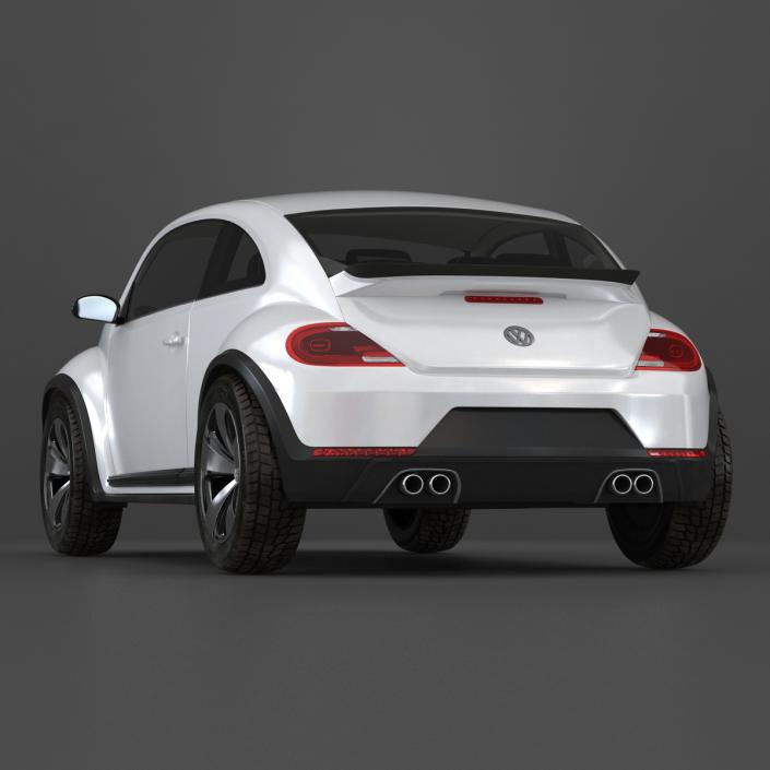 3D model Volkswagen Beetle 2016 White Rigged