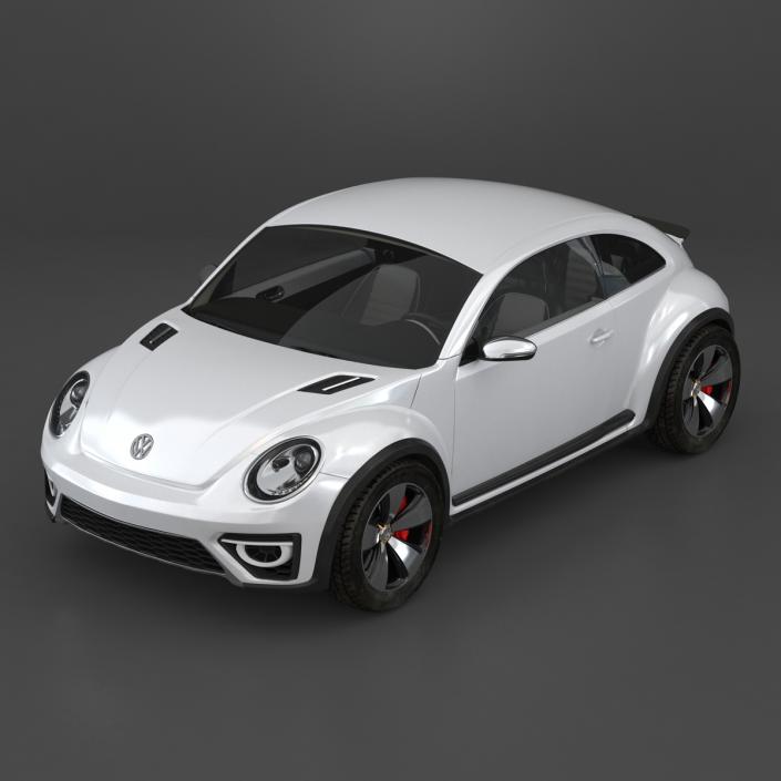 3D model Volkswagen Beetle 2016 White Rigged