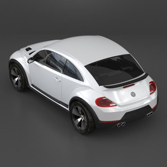 3D model Volkswagen Beetle 2016 White Rigged