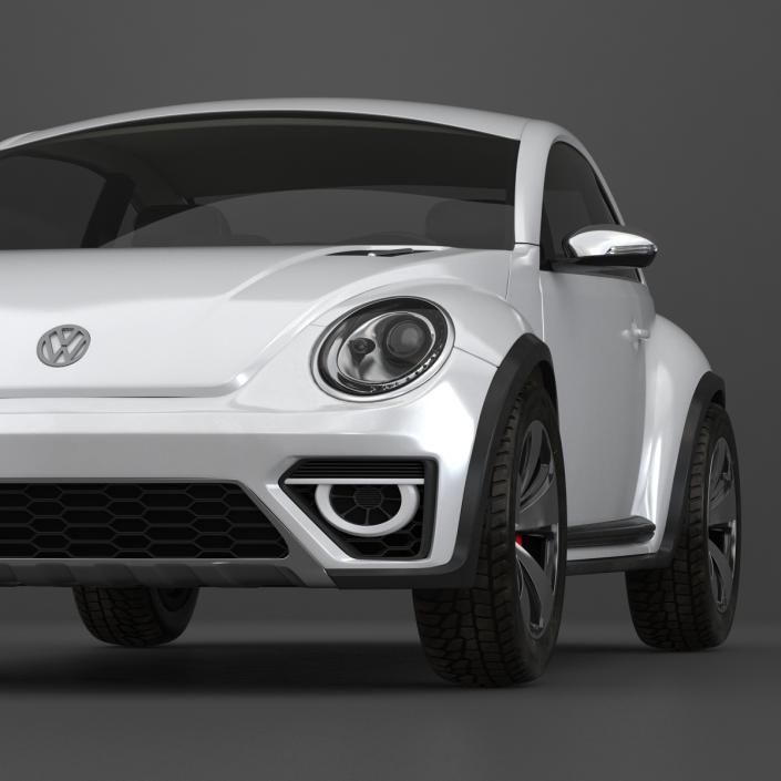 3D model Volkswagen Beetle 2016 White Rigged