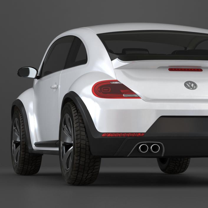 3D model Volkswagen Beetle 2016 White Rigged