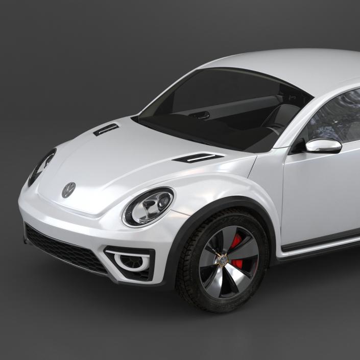 3D model Volkswagen Beetle 2016 White Rigged