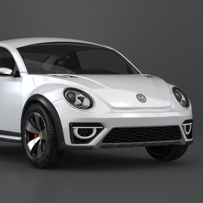 3D model Volkswagen Beetle 2016 White Rigged