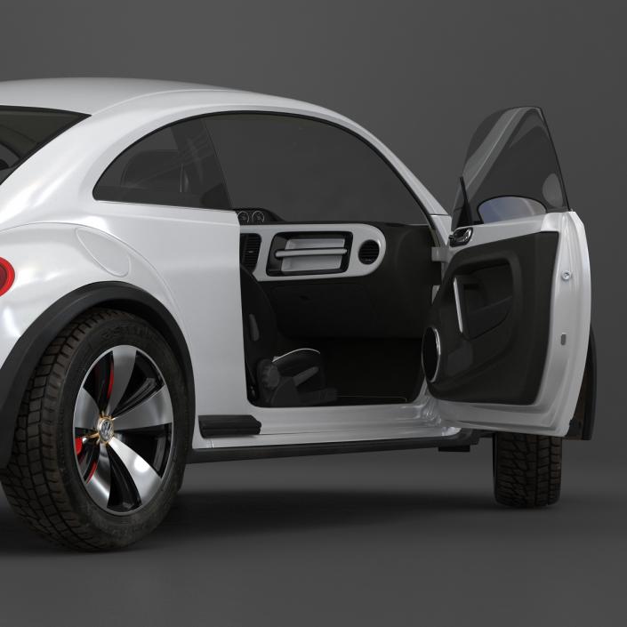 3D model Volkswagen Beetle 2016 White Rigged