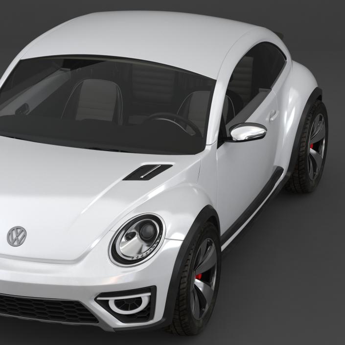 3D model Volkswagen Beetle 2016 White Rigged