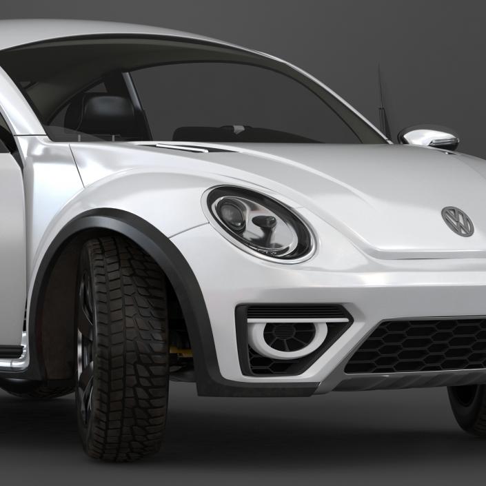 3D model Volkswagen Beetle 2016 White Rigged