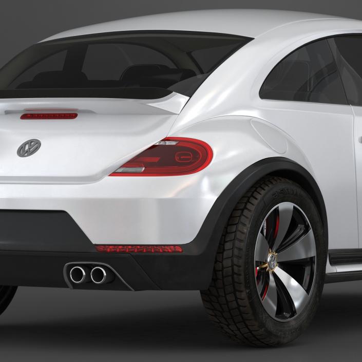 3D model Volkswagen Beetle 2016 White Rigged