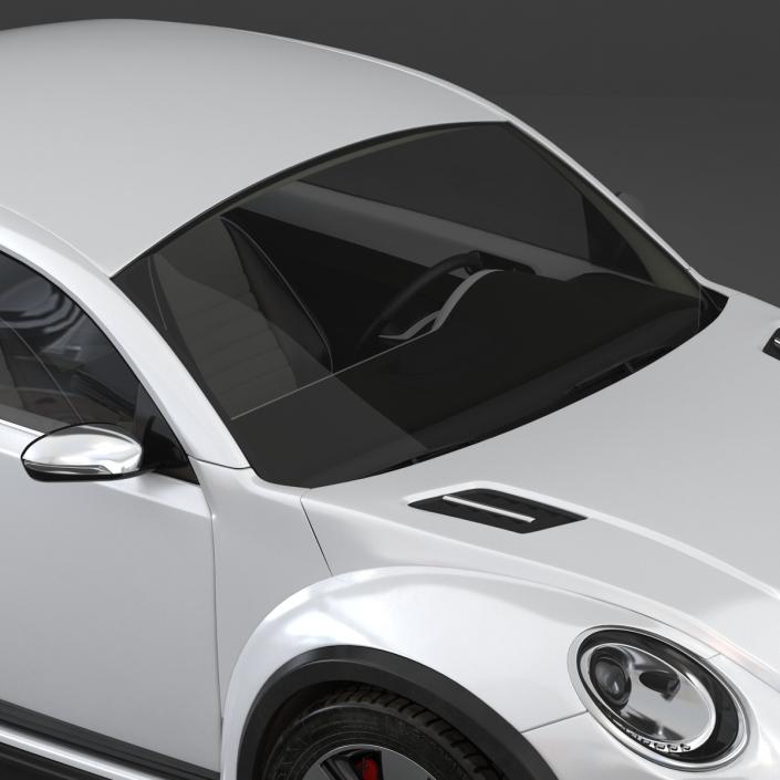 3D model Volkswagen Beetle 2016 White Rigged