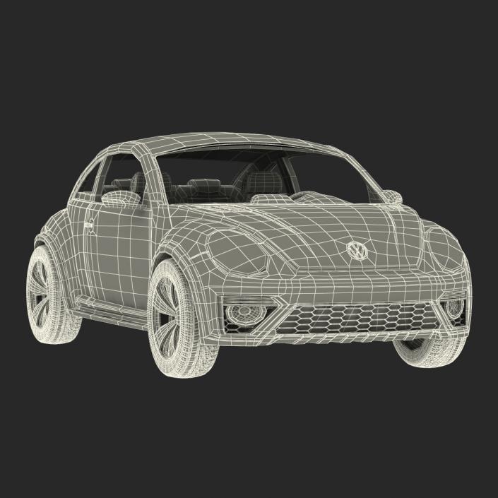 3D model Volkswagen Beetle 2016 White Rigged