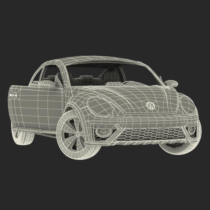 3D model Volkswagen Beetle 2016 White Rigged