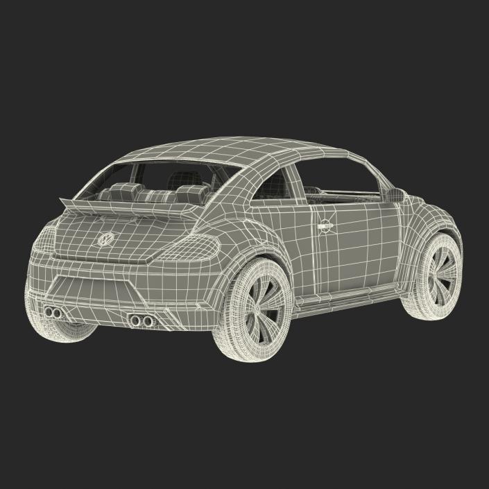 3D model Volkswagen Beetle 2016 White Rigged