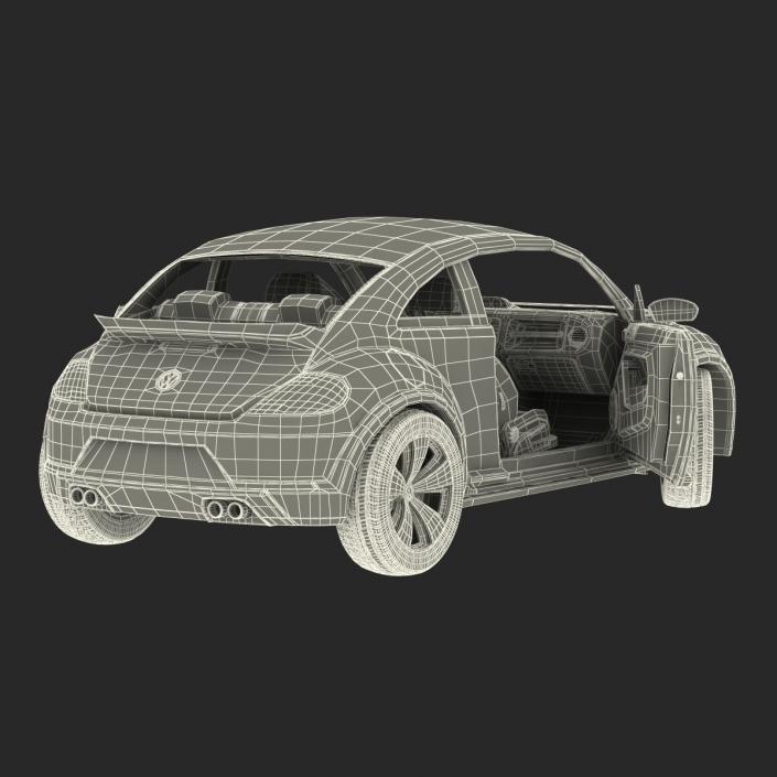 3D model Volkswagen Beetle 2016 White Rigged