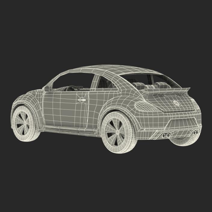 3D model Volkswagen Beetle 2016 White Rigged