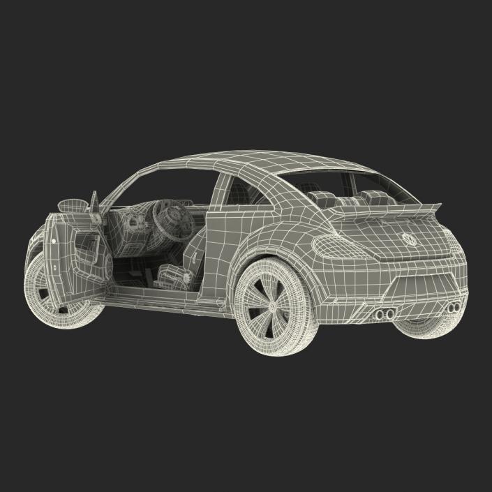 3D model Volkswagen Beetle 2016 White Rigged