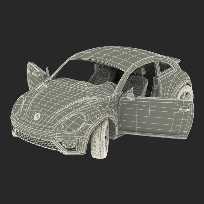 3D model Volkswagen Beetle 2016 White Rigged