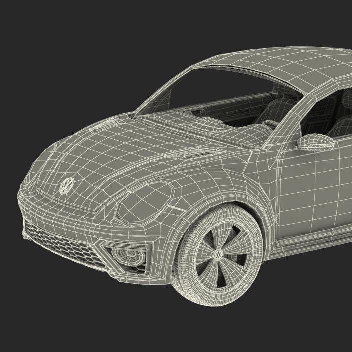 3D model Volkswagen Beetle 2016 White Rigged