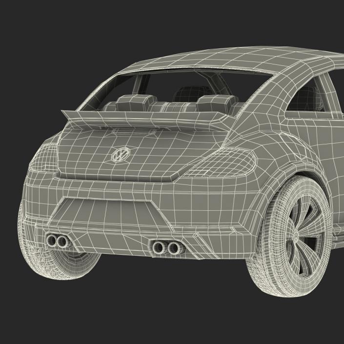 3D model Volkswagen Beetle 2016 White Rigged