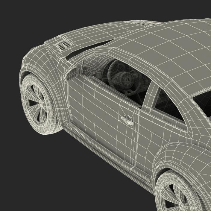 3D model Volkswagen Beetle 2016 White Rigged