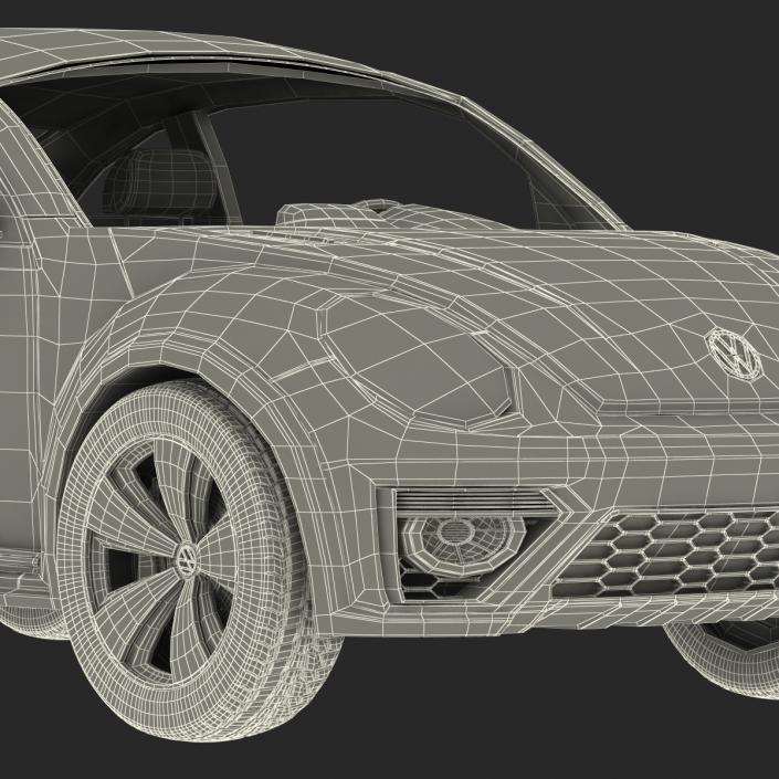 3D model Volkswagen Beetle 2016 White Rigged