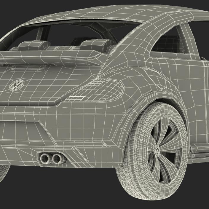 3D model Volkswagen Beetle 2016 White Rigged