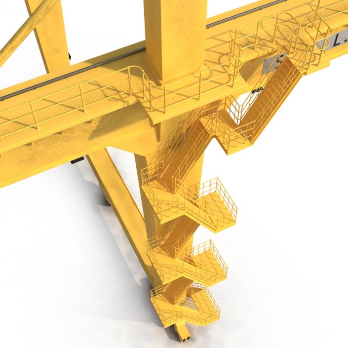 Rail Mounted Gantry Container Crane Yellow 3D