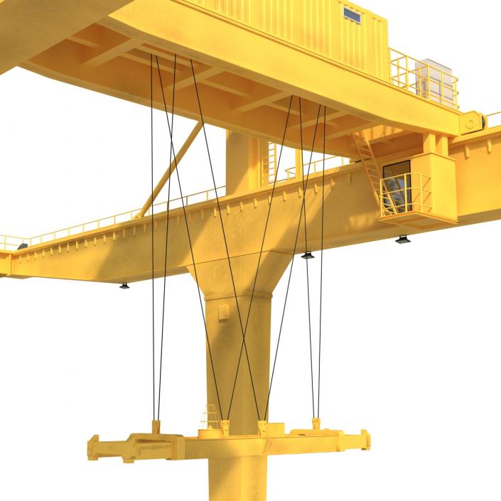 Rail Mounted Gantry Container Crane Yellow 3D