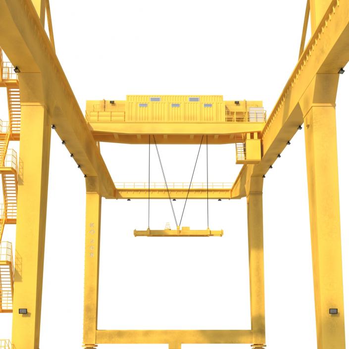 Rail Mounted Gantry Container Crane Yellow 3D