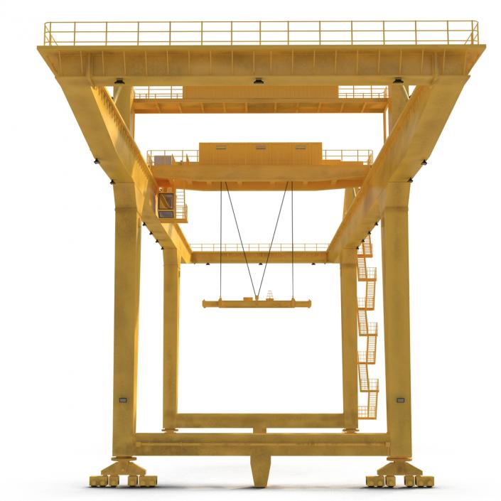 Rail Mounted Gantry Container Crane Yellow 3D