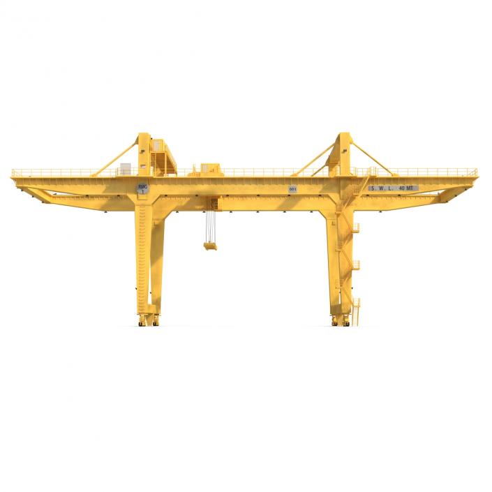 Rail Mounted Gantry Container Crane Yellow 3D