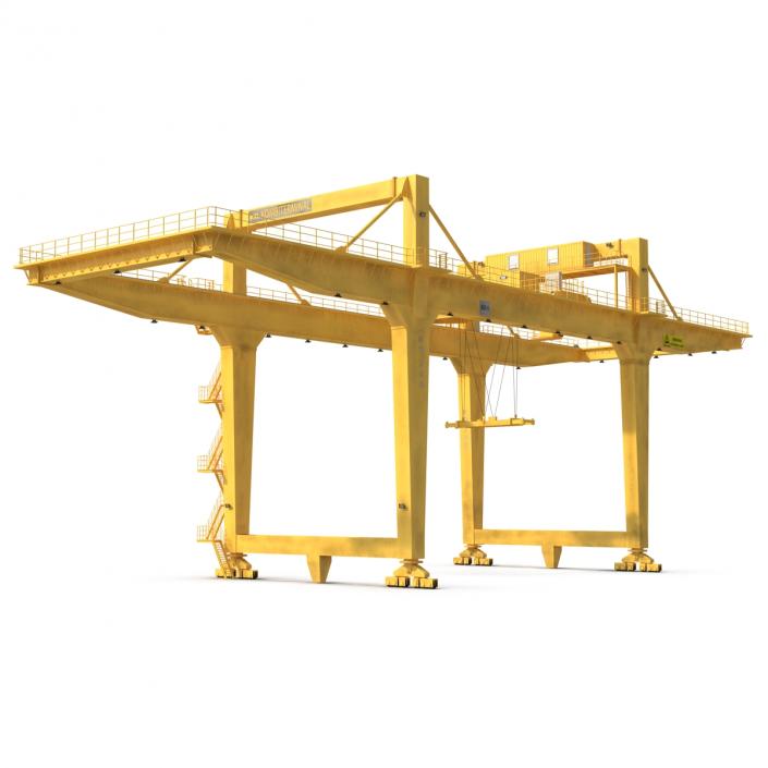 Rail Mounted Gantry Container Crane Yellow 3D