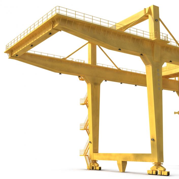 Rail Mounted Gantry Container Crane Yellow 3D