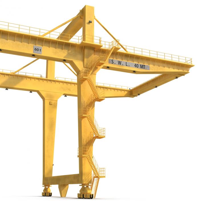 Rail Mounted Gantry Container Crane Yellow 3D